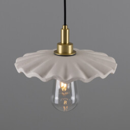 Kirhii Bathroom Pendant Matte White Striped, Satin Brass, IP44 - thumbnail 2