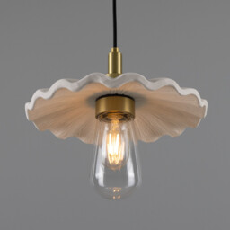 Kirhii Bathroom Pendant Matte White Striped, Satin Brass, IP44 - thumbnail 3