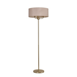 Banyan 3 Light Switched Floor Lamp With 50cm x 20cm Dual Faux Silk Fabric Shade Champagne Gold/Nude Beige - thumbnail 5