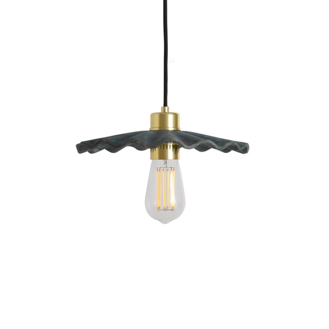 Kapok Pendant Blue Earth, Polished Brass - image 1