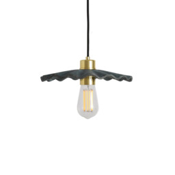 Kapok Pendant Blue Earth, Polished Brass - thumbnail 1