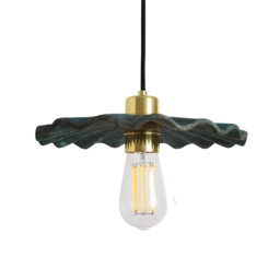 Kapok Pendant Blue Earth, Polished Brass - thumbnail 2