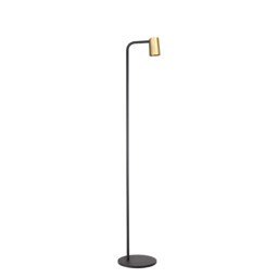 Sal Floor Lamp 1 Light GU10, Satin Gold/Matt Black - thumbnail 1