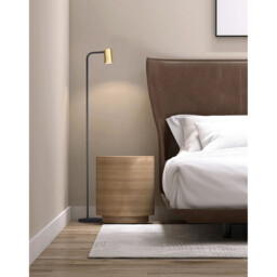 Sal Floor Lamp 1 Light GU10, Satin Gold/Matt Black - thumbnail 3