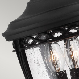 English Bridle 3 Light Medium Outdoor Pedestal Light Black IP44, E14 - thumbnail 3