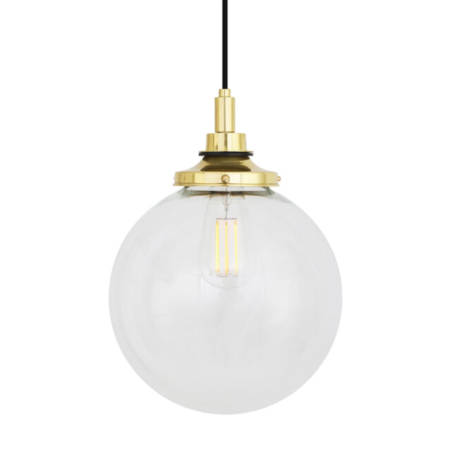 Laguna Bathroom 25cm Globe Pendant Light, Polished Brass, IP44