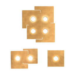 Square Lifestyle Metal Surface Mounted Ceiling Light - Leaf Gold Finish, 2x GX53 - thumbnail 2
