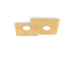 Square Lifestyle Metal Surface Mounted Ceiling Light - Leaf Gold Finish, 2x GX53 - thumbnail 1
