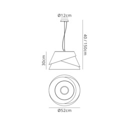 Alboran Dome Ceiling Pendant Large 3x40W (No Inc), Alumimium, Iron - thumbnail 2