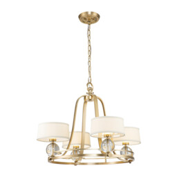 Quoizel Gotham Multi Arm Chandelier with Shades Brushed Brass - thumbnail 1