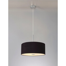 Baymont Polished Chrome 5 Light E27 Single Pendant With 40cm x 18cm Dual Faux Silk Shade, Black/Green Olive - thumbnail 2