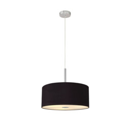 Baymont Polished Chrome 5 Light E27 Single Pendant With 40cm x 18cm Dual Faux Silk Shade, Black/Green Olive - thumbnail 5