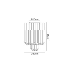 Poland Ceiling Lamp Round 3 Light E14, Matt Black, Smoke Sculpted Glass - thumbnail 2