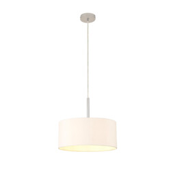 Baymont Polished Chrome E27 Universal Single Pendant With 40cm x 18cm Dual Faux Silk Shade, Nude Beige/Moonlight - thumbnail 5