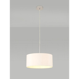 Baymont Polished Chrome E27 Universal Single Pendant With 40cm x 18cm Dual Faux Silk Shade, Nude Beige/Moonlight - thumbnail 2