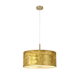 Baymont Antique Brass 3 Light E27 Single Pendant With 50cm x 20cm Gold Leaf Shade With Frosted/AB Acrylic Diffuser - thumbnail 5