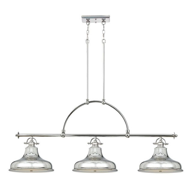 Emery 3 Light Pendant Bar Chandelier Light Silver, E27 - image 1