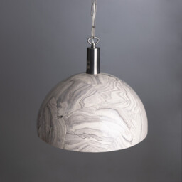 Kauri Dome Pendant 37cm Marbled, Antique Silver - thumbnail 1