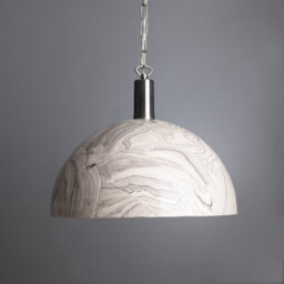 Kauri Dome Pendant 37cm Marbled, Antique Silver - thumbnail 2