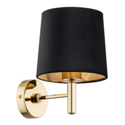Ponte Plus Wall Lamp With Shade Black, Dark Brass Steel - thumbnail 1
