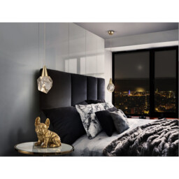 Aquaria Integrated Led Pendant Ceiling Light Matt Gold, Transparent 3000K 450Lm - thumbnail 3