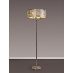 Banyan 3 Light Switched Floor Lamp With 50cm x 20cm Silver Leaf With White Lining Shade Satin Nickel/Silver Leaf - thumbnail 2