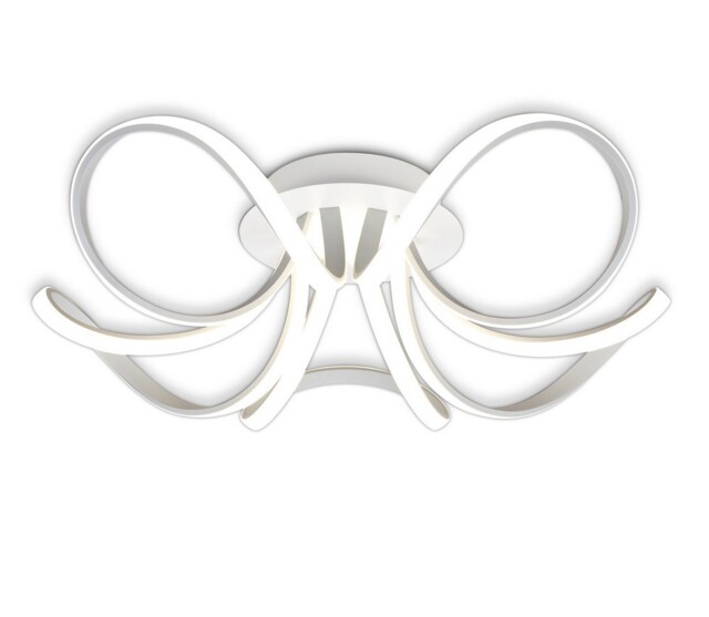 Knot Semi Flush Ceiling Light 74cm Round 5 Looped Arms 60W LED 2800K, 4800lm, Dimmable, White, Frosted Acrylic - image 1