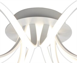 Knot Semi Flush Ceiling Light 74cm Round 5 Looped Arms 60W LED 2800K, 4800lm, Dimmable, White, Frosted Acrylic - thumbnail 3