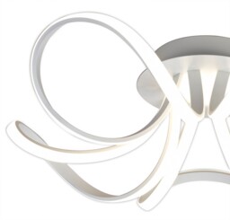 Knot Semi Flush Ceiling Light 74cm Round 5 Looped Arms 60W LED 2800K, 4800lm, Dimmable, White, Frosted Acrylic - thumbnail 5