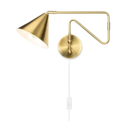 Firstlight Plug-in Wall Light Switched Brushed Brass 1xE14