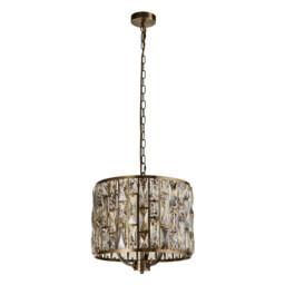 Bijou 3 Light Pendant Antique Brass, Champagne Glass - thumbnail 2
