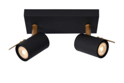 Grony Modern Twin Ceiling Spotlight - LED Dim to warm - GU10 - 2x5W 2200K/3000K - Black