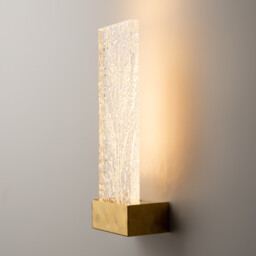 Ornate Modern Integrated LED Wall Lamp Brass 3000K 50lm Acrylic Shade - thumbnail 2