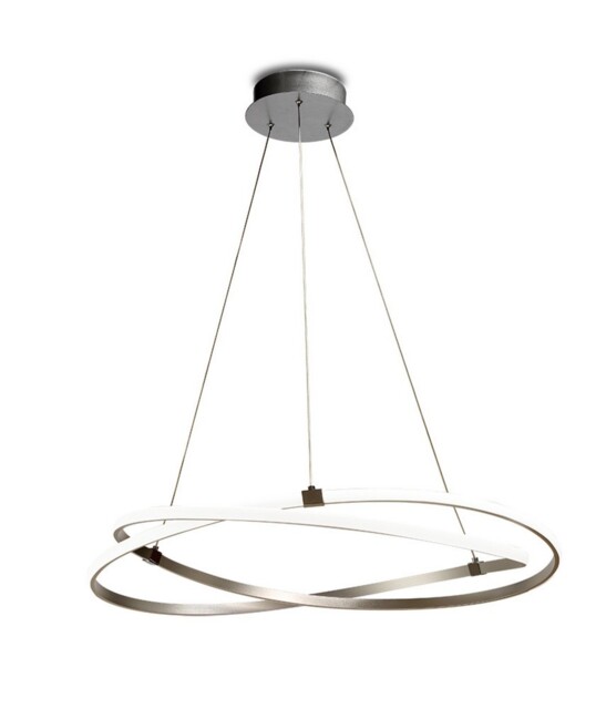 Infinity Ceiling Pendant 60W LED 3000K, 4500lm, Silver, Polished Chrome, White Acrylic - image 1