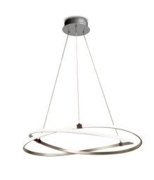 Infinity Ceiling Pendant 60W LED 3000K, 4500lm, Silver, Polished Chrome, White Acrylic