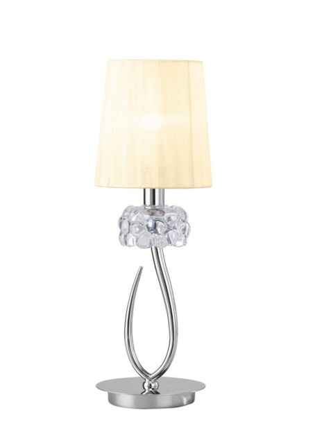 Loewe Table Lamp 1 Light E14 Small, Polished Chrome with Cream Shade - image 1