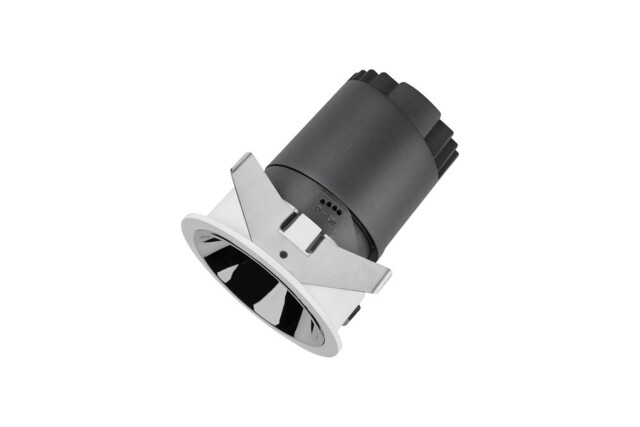 Accentpro LED Downlight 12 Deg Beam 75mm Cutout 30 Deg Tiltable 355 Deg Rotatable 8W 768LM 85LM/W 3000K Silver Round