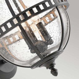 Halleron 3 Light Outdoor Globe Wall Lantern Light Grey IP44, E14 - thumbnail 5