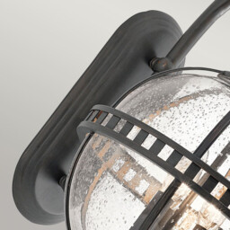 Halleron 3 Light Outdoor Globe Wall Lantern Light Grey IP44, E14 - thumbnail 3