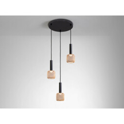 Sincro Dimmable 3 Light Cluster Pendant Ceiling Light Matt Black, Gold 3000K 1350Lm - thumbnail 5