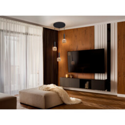 Sincro Dimmable 3 Light Cluster Pendant Ceiling Light Matt Black, Gold 3000K 1350Lm - thumbnail 2