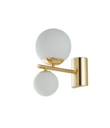 Hera Twin Globe Wall Lamp, Gold, Opal, G9