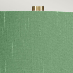 Isla Table Lamp with Round Tapered Shade, Aged Brass, White, Green - thumbnail 2