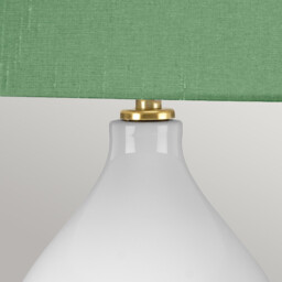 Isla Table Lamp with Round Tapered Shade, Aged Brass, White, Green - thumbnail 3