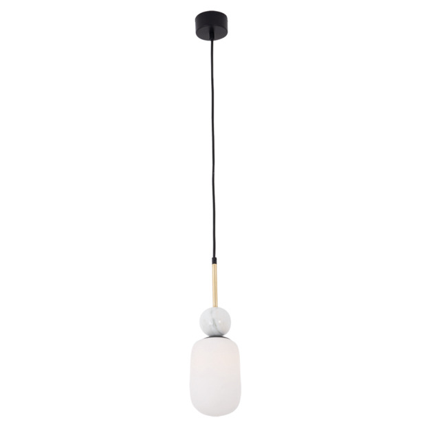 Berovo Slim Pendant Ceiling Light Black Matt - Gold Matt 1xE27 - Driver Not Included - image 1