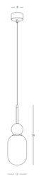 Berovo Slim Pendant Ceiling Light Black Matt - Gold Matt 1xE27 - Driver Not Included - thumbnail 3