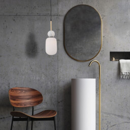 Berovo Slim Pendant Ceiling Light Black Matt - Gold Matt 1xE27 - Driver Not Included - thumbnail 2