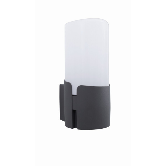 Pyro Outdoor Modern Wall Lamp Dark Grey Aluminium White Acrylic LED E27 IP54 - image 1