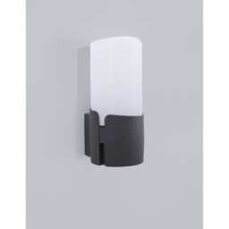 Pyro Outdoor Modern Wall Lamp Dark Grey Aluminium White Acrylic LED E27 IP54 - thumbnail 3
