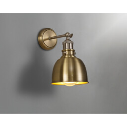 Carmel Adjustable Wall Lamp, E27, Satin Nickel, Antique Brass, Gold - thumbnail 3